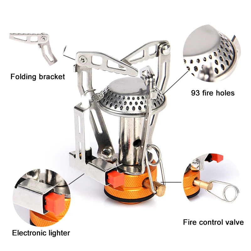 TrailHaven™ Portable Camping Gas Stove – Compact, Foldable & High Output for Outdoor Adventures