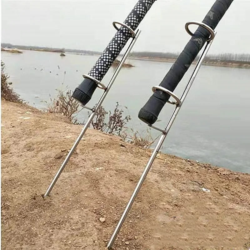 30/40cm Double Ring Fishing Rod Holder β Strong & Portable Bank Fishing Stand