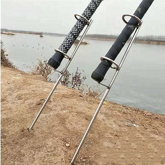 30/40cm Double Ring Fishing Rod Holder – Strong & Portable Bank Fishing Stand