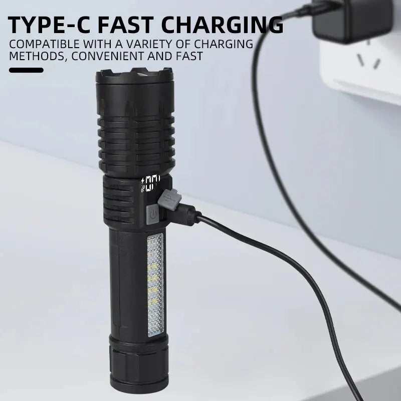 TrailHaven™ Rechargeable Tactical LED Flashlight | Ultra-Bright, Waterproof & Portable Torch for Outdoor Adventures