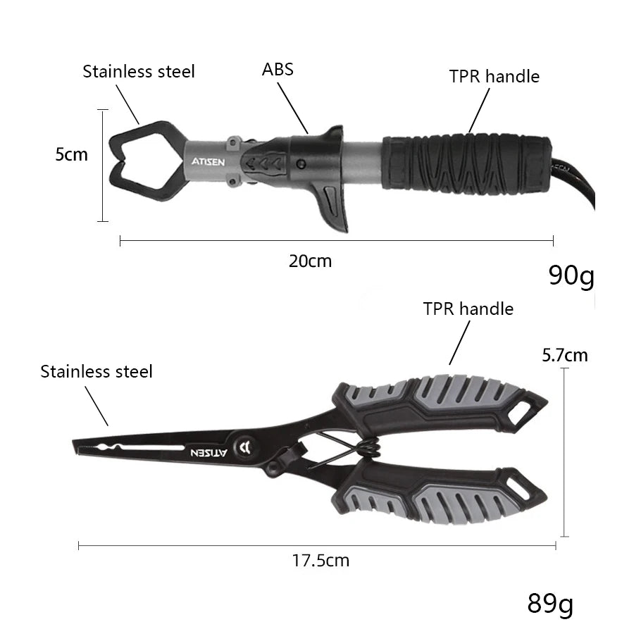 Fishing Pliers + Small Fish Grip Set β Multifunctional Tool Kit for Saltwater & Freshwater Fishing