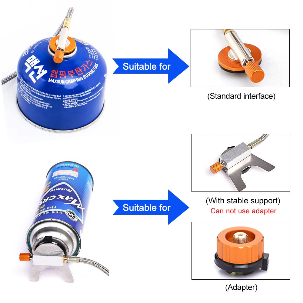 TrailHaven™ Portable Camping Gas Stove with Adapter – Compact, Foldable & High Output