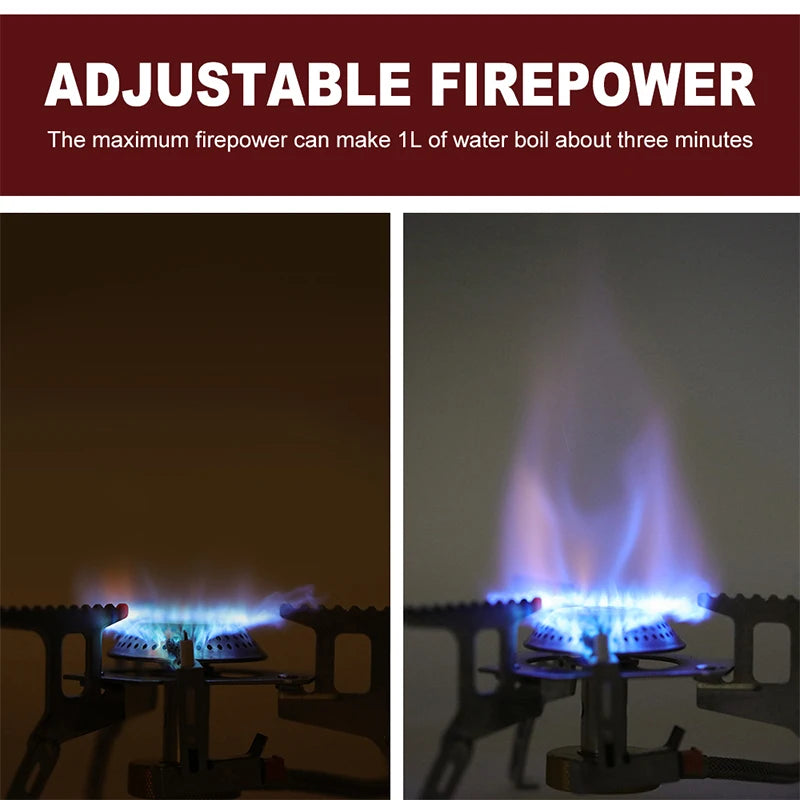 TrailHaven™ Portable Camping Gas Stove with Adapter – Compact, Foldable & High Output