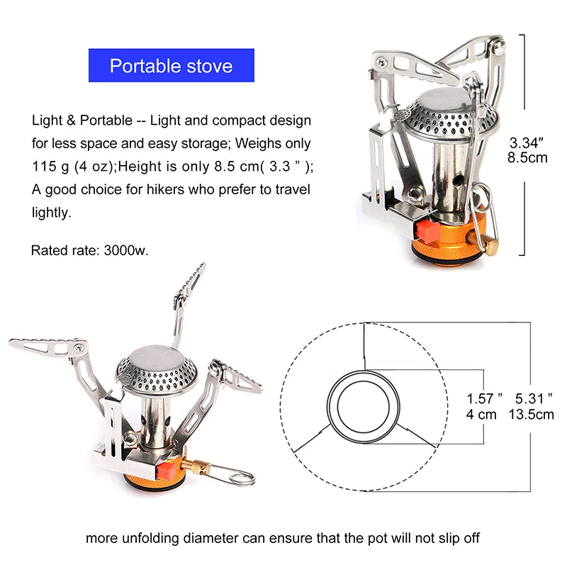 TrailHaven™ Portable Camping Gas Stove – Compact, Foldable & High Output for Outdoor Adventures