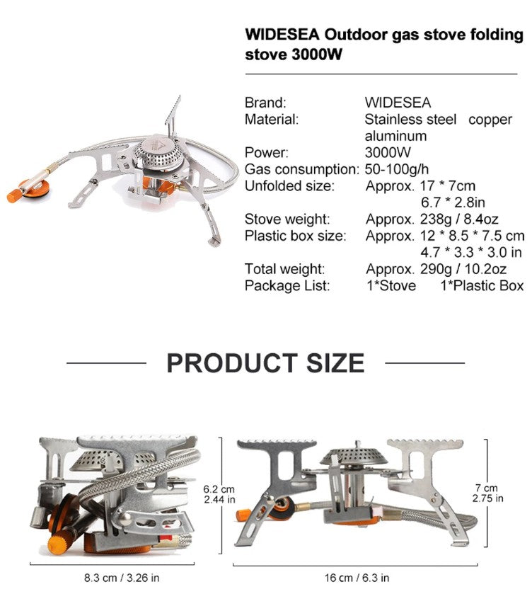 TrailHaven™ Portable Camping Gas Stove with Adapter – Compact, Foldable & High Output
