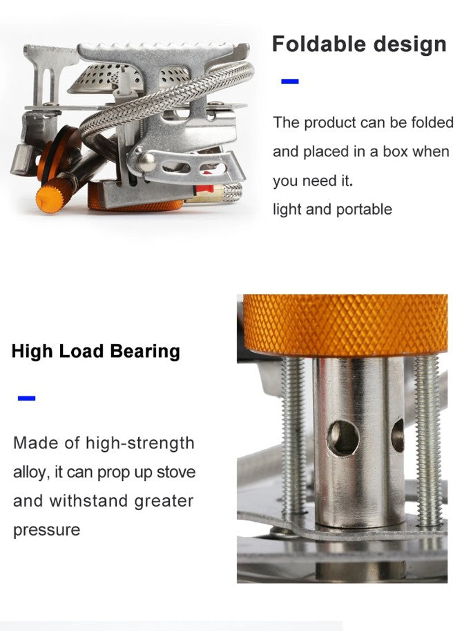 TrailHaven™ Portable Camping Gas Stove with Adapter – Compact, Foldable & High Output