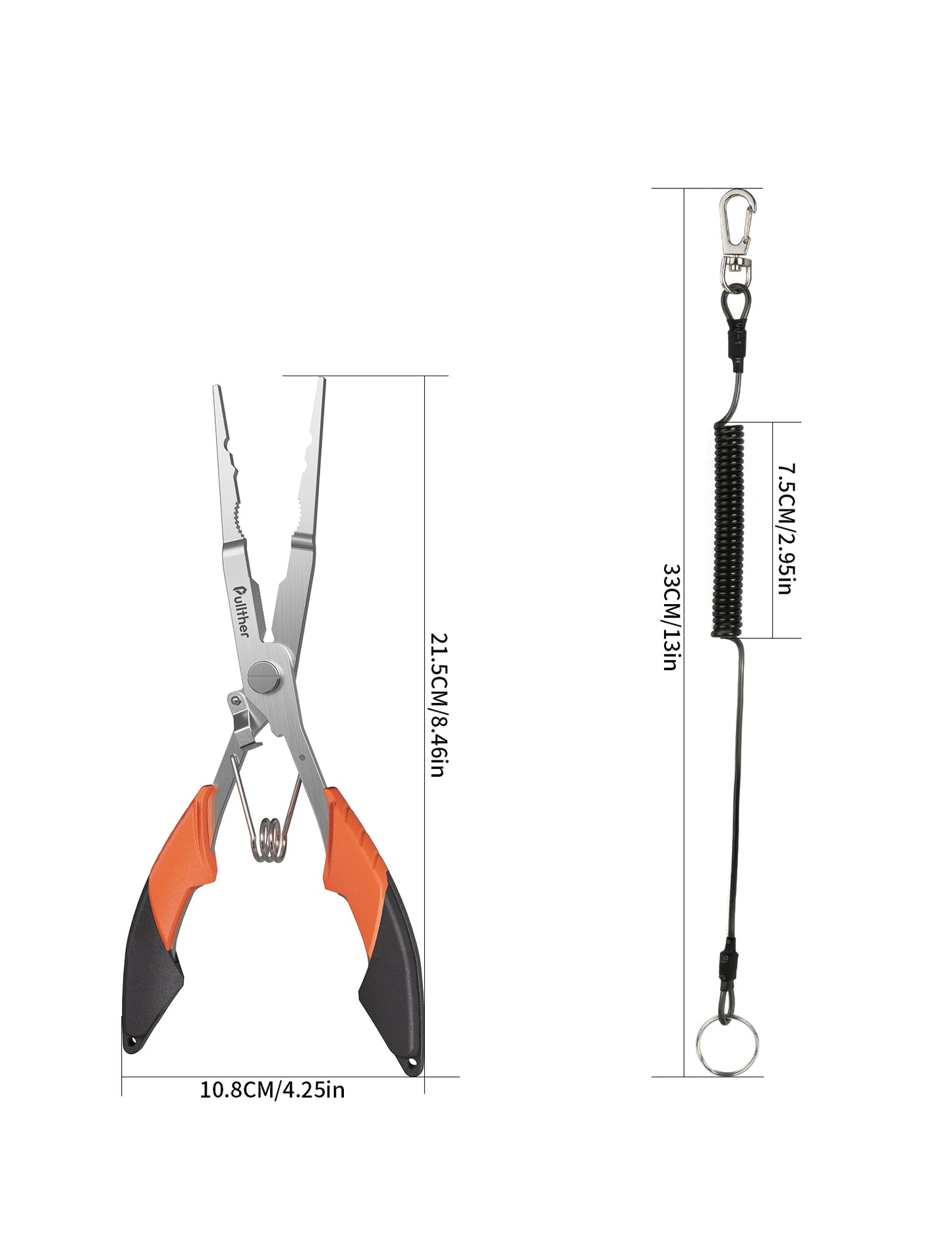 21.5cm Long Stainless Steel Fishing Pliers – Multifunctional Braid Line Cutter, Hook Remover & Crimping Tool