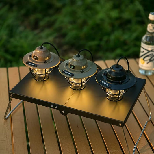 Vintage LED Camping Lantern | Rechargeable Outdoor Hanging Light for Ambience & Adventure