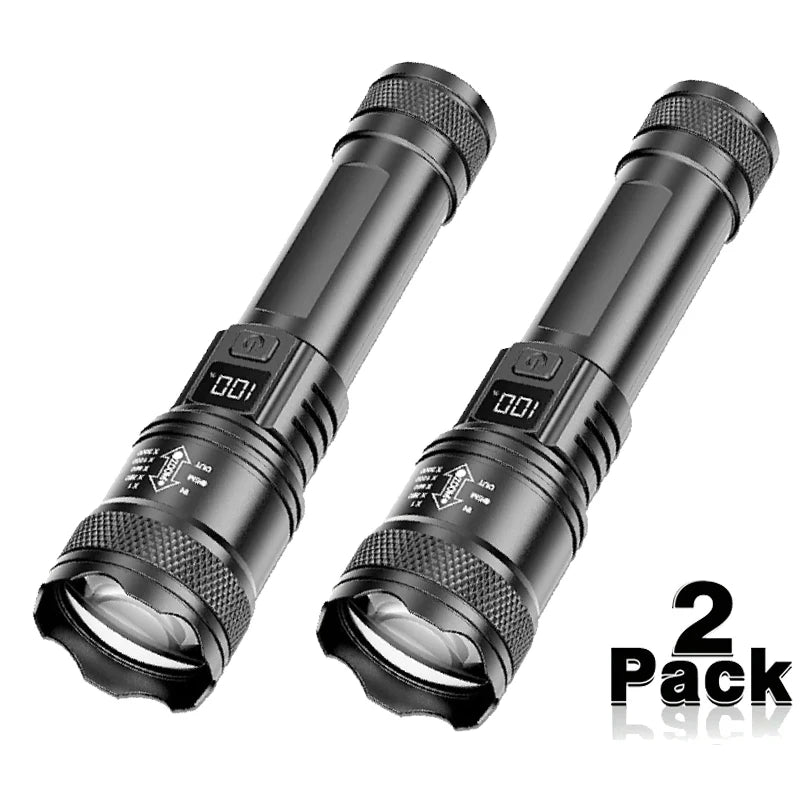 TrailHaven™ Tactical 2000LM Rechargeable LED Flashlight | High-Power, Waterproof & Zoomable Torch for Outdoor & Emergency Use