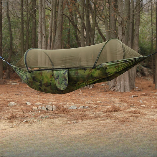 Camouflage Camping Hammock with Mosquito Net | Lightweight, Compact & Ultra Durable