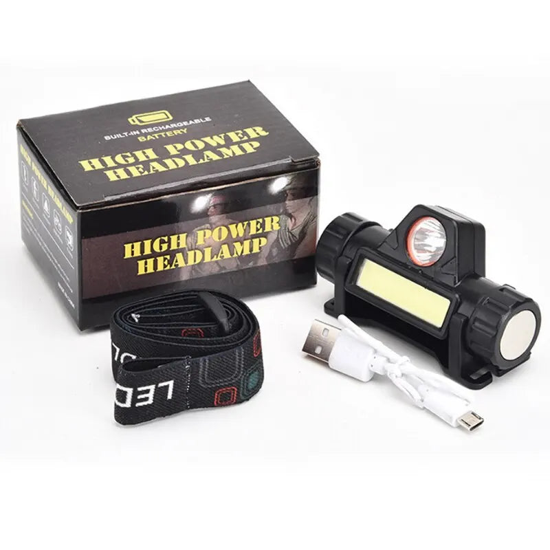 TrailHaven™ Rechargeable Magnetic LED Headlamp | Ultra-Bright Waterproof Headlight for Camping, Hiking & Fishing