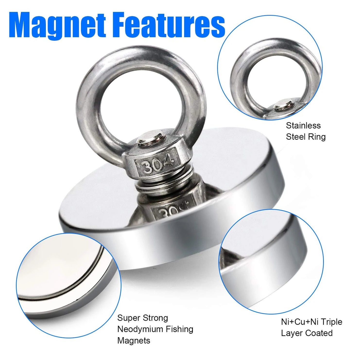 TrailHaven™ Super Strong Neodymium Fishing Magnet | Heavy-Duty Recovery Tool for Treasure Hunting & Outdoor Use