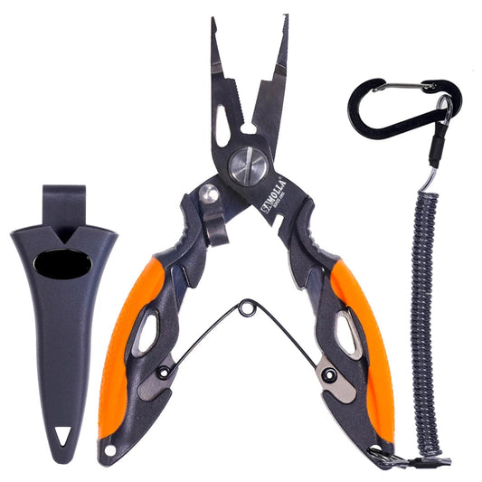 420 Stainless Steel Fishing Pliers – Multifunctional Line Cutter, Hook Remover & Outdoor Fishing Tool with Sheath