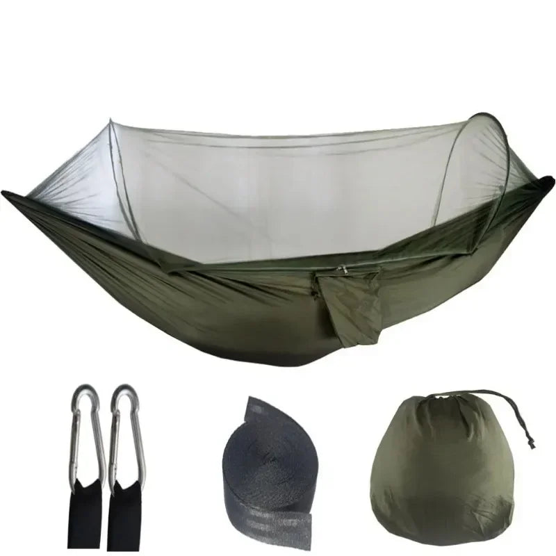 Camouflage Camping Hammock with Mosquito Net | Lightweight, Compact & Ultra Durable
