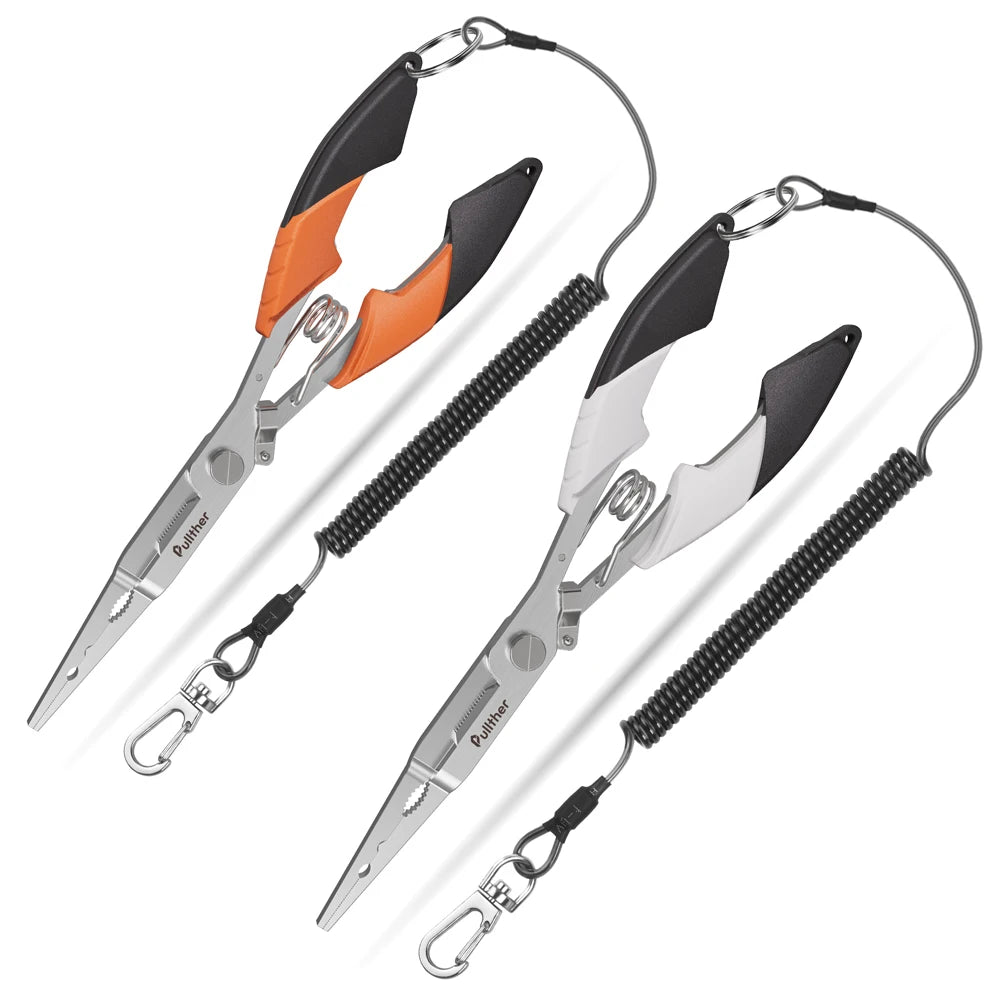 21.5cm Long Stainless Steel Fishing Pliers – Multifunctional Braid Line Cutter, Hook Remover & Crimping Tool